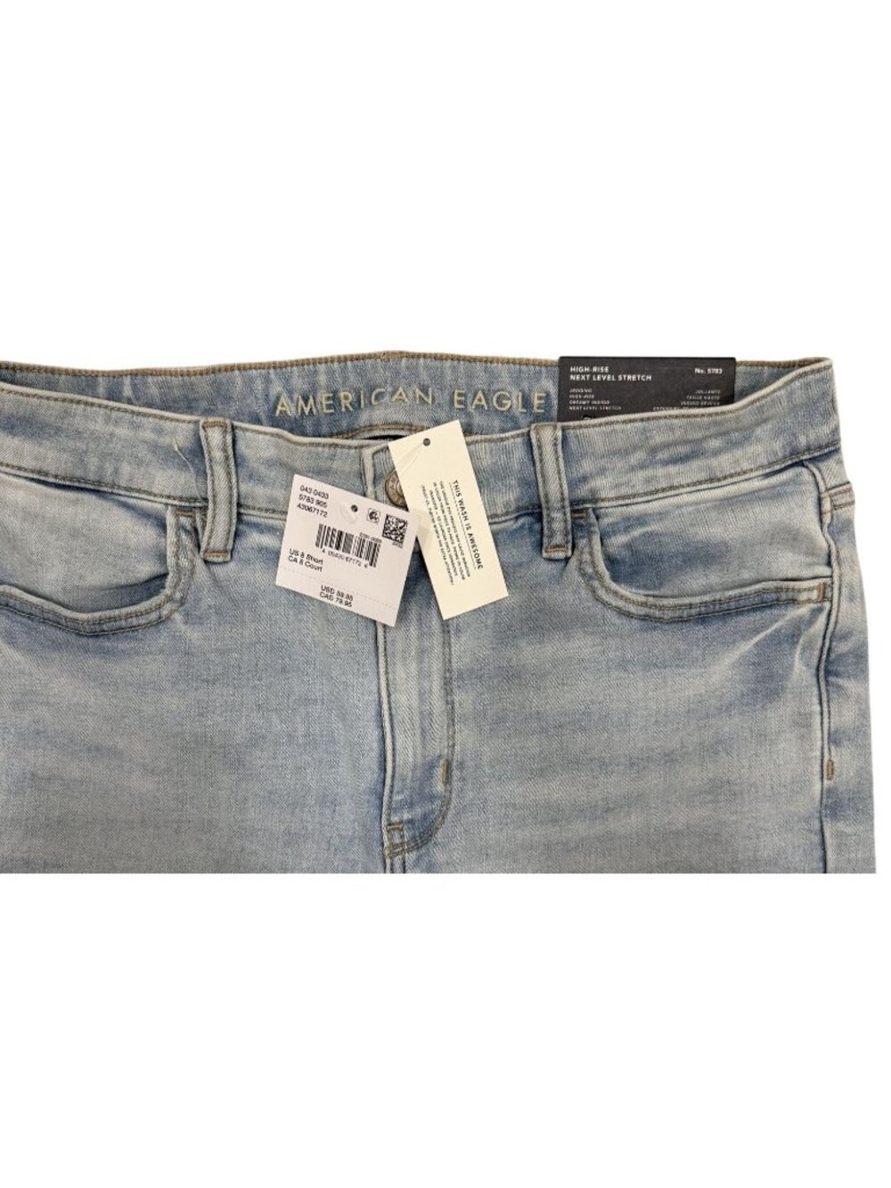 American Eagle Jeggings Womens Blue 8 SHORT Super High Rise Next Level Stretch - Picture 5 of 8